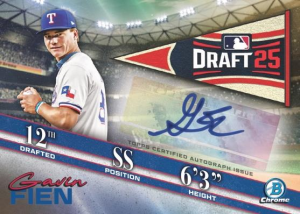 Gavin Fien Bowman Draft Night Autograph - 2025 Bowman Draft Baseball