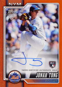 Jonah Tong Orange Real One Rookie Autograph Card –