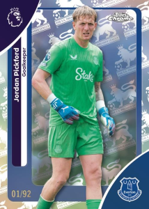 Jordan Pickford Base Card Premier League Retrofractor - 2026 Topps Chrome Premier League Soccer