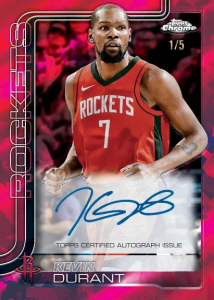 Kevin Durant Topps Certified Autograph Issue Rookies Sapphire Red - 2025-26 Topps Chrome Basketball Sapphire