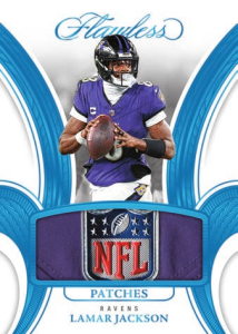 Lamar Jackson Patches Platinum - 2025 Panini Flawless Football