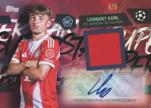 Lennart Karl Topps Superstar Autographed Relics Red Foil Parallel Card –