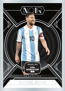 Lionel Messi Base Set Vertical Silver Frame - 2025-26 Panini Noir Road to FIFA World Cup