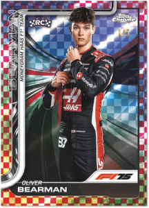 Oliver Bearman Red Checker Flag - 2025 Topps Chrome Formula 1 Racing