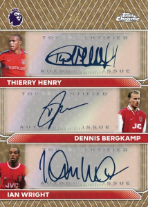 Thierry Henry Dennis Bergkamp Ian Wright Chrome Triple Autograph SuperFractor - 2026 Topps Chrome Premier League Soccer
