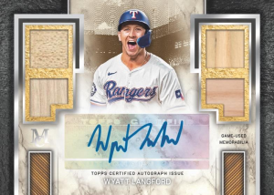 Wyatt Langford Quad Relic Autograph - 2025 Topps Museum Baseball