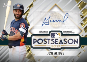 Jose Altuve MLB Postseason Logo Patch Card – Autograph Parallel - 2018 Topps Update Series Baseball