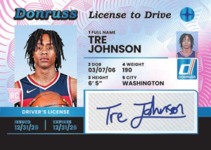 Tre Johnson License to Drive Black - 2025-26 Panini Donruss Basketball