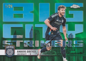 Anders Dreyer Big City Strikers Green Refractor - 2025 Topps MLS Chrome Soccer