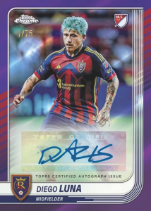 Diego Luna Chrome Autograph Purple Refractor - 2025 Topps MLS Chrome Soccer