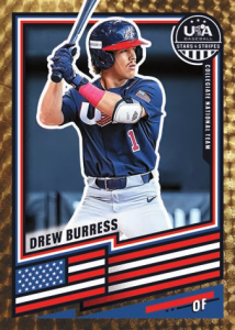 Drew Burress Base Prizms Gold Vinyl - 2026 Panini USA Stars & Stripes Prizm Baseball
