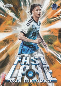 Idan Toklomati Fast Lane Orange Refractor - 2025 Topps MLS Chrome Soccer
