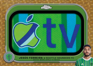 Jesus Ferreira MLS x Apple TV Patch card SuperFractor - 2025 Topps MLS Chrome Soccer