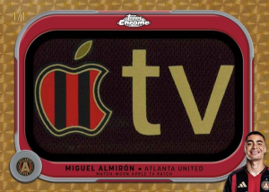 Miguel Almiron MLS x Apple TV Patch card SuperFractor - 2025 Topps MLS Chrome Soccer