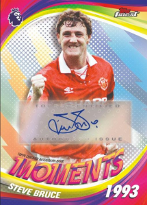 Steve Bruce 1993 Moments Auto - 2026 Topps Finest Premier League Soccer