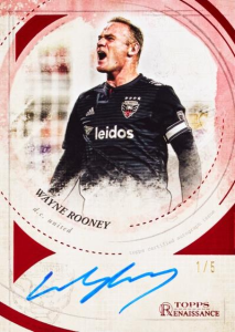 Wayne Rooney Renaissance Autograph Ruby  - 2025 Topps MLS Chrome Soccer