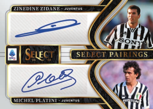 Zinedine Zidane Michel Platini Select Pairings Autographs - 2025-26 Panini Select Serie A Soccer